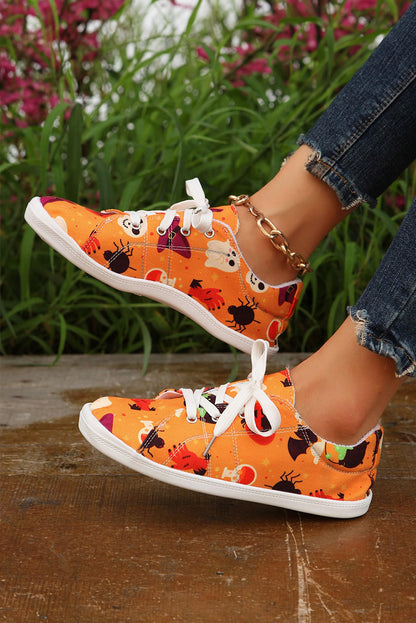 Orange Halloween Print Sneakers