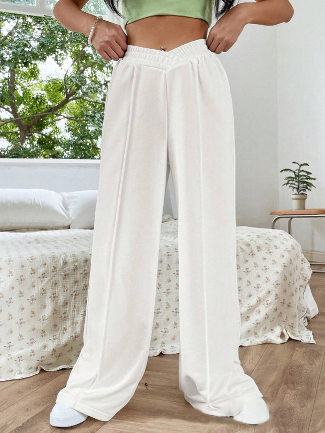 V- Waist Wide Leg Pants (S-2XL - 6 Colors)