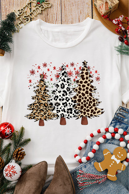 Leopard Christmas Tree Graphic Tee (S-3XL)