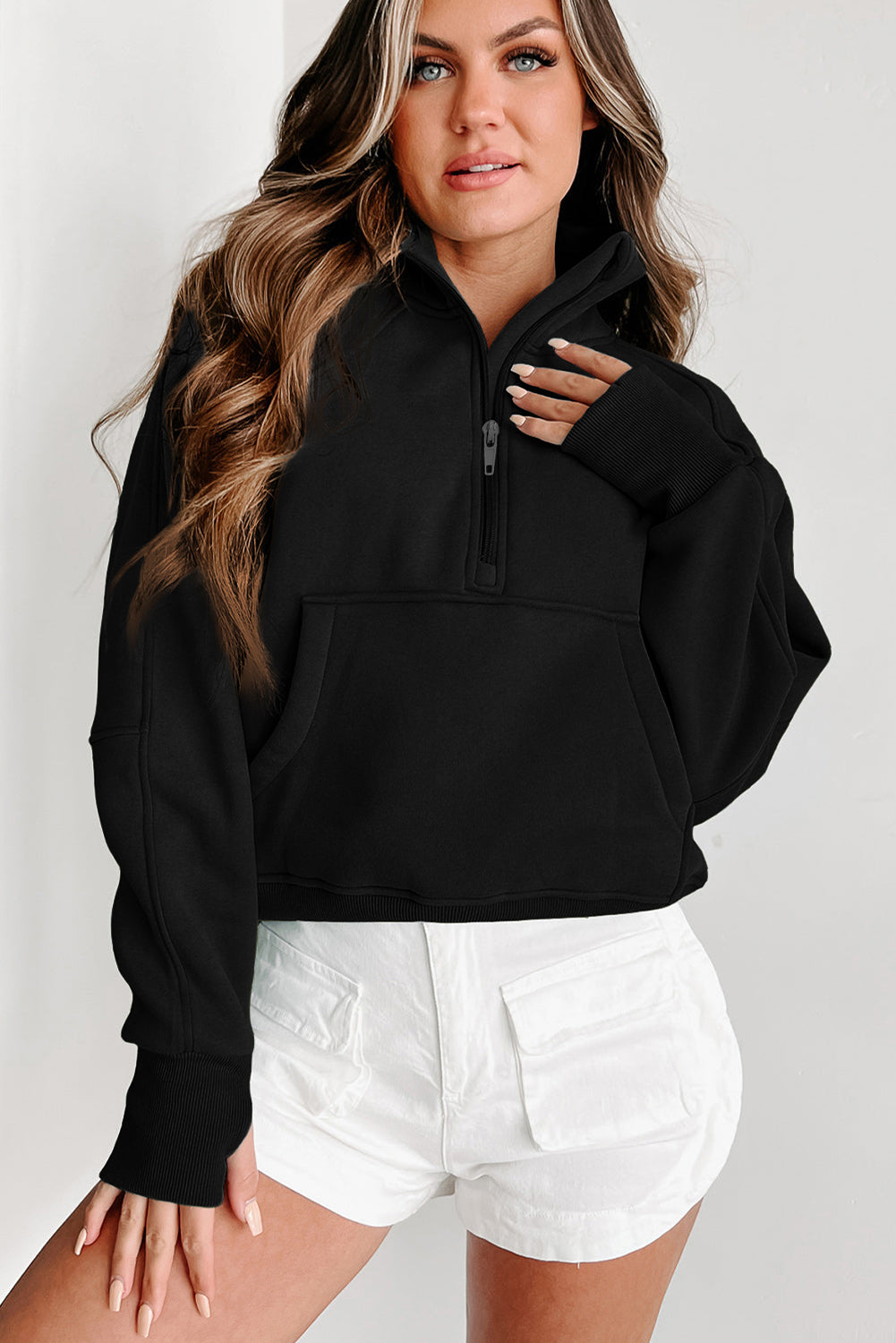 Flamingo Stand Collar Sweatshirt