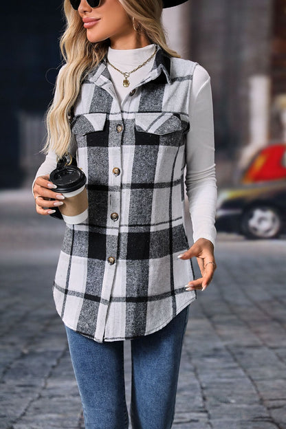 Plaid Button Up Vest (S-2XL - 4 Colors)