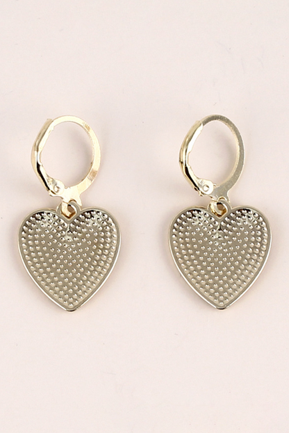 Checkered Heart Hoop Earrings