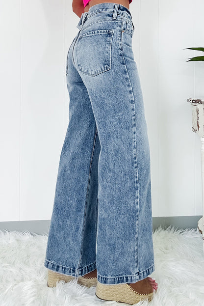 Central Seam Wide Leg High Waist Jeans (6-16)