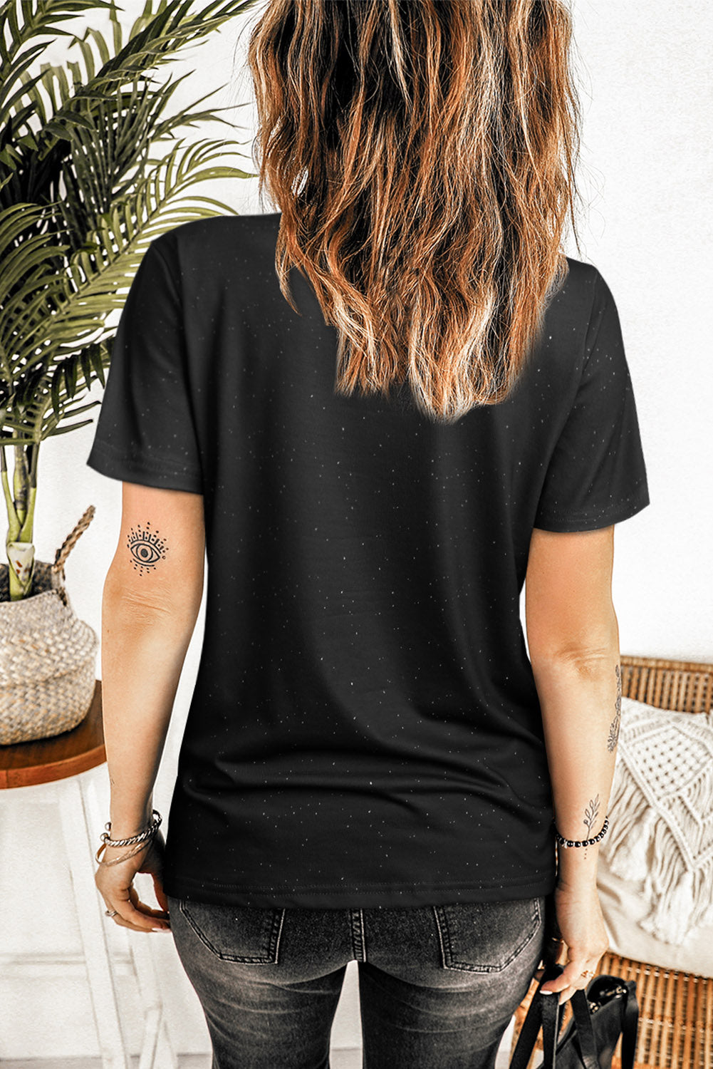 Blank Black Short Sleeve Bleached T-Shirt (S-2XL)