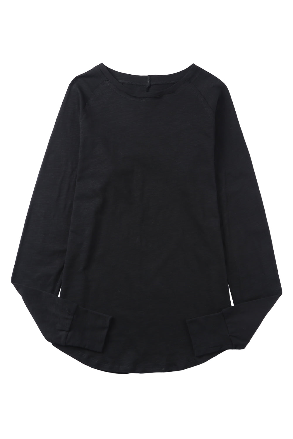 Blank Black Thumbhole Long Sleeve Top (S-2XL)