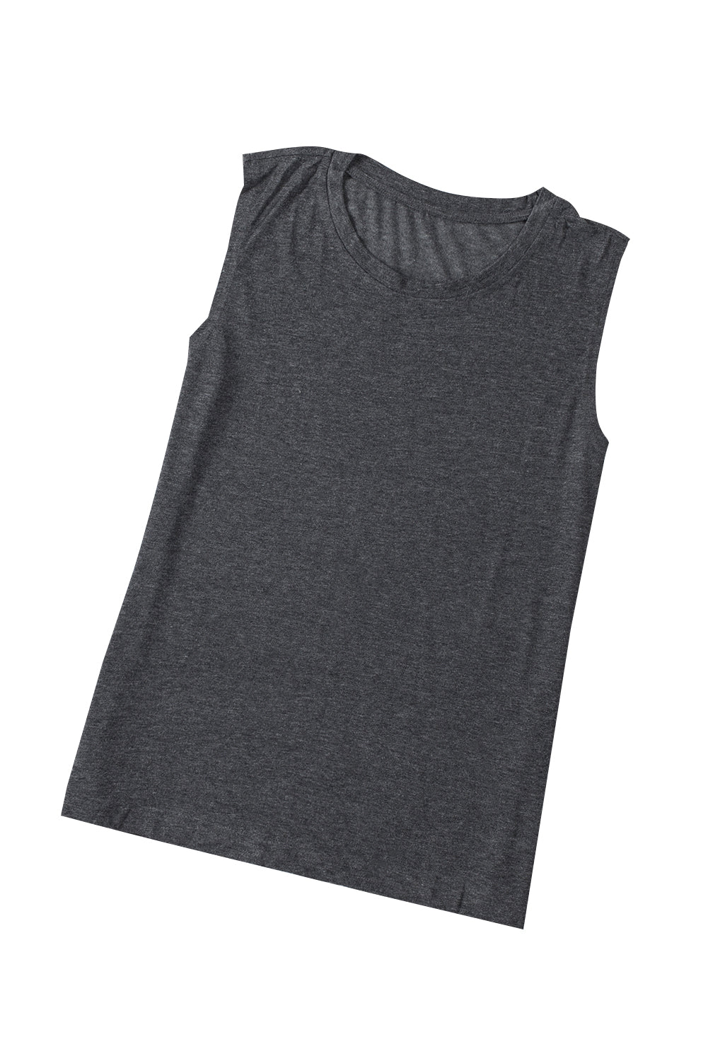 Blank Solid Color Crew Neck Loose Tank Top