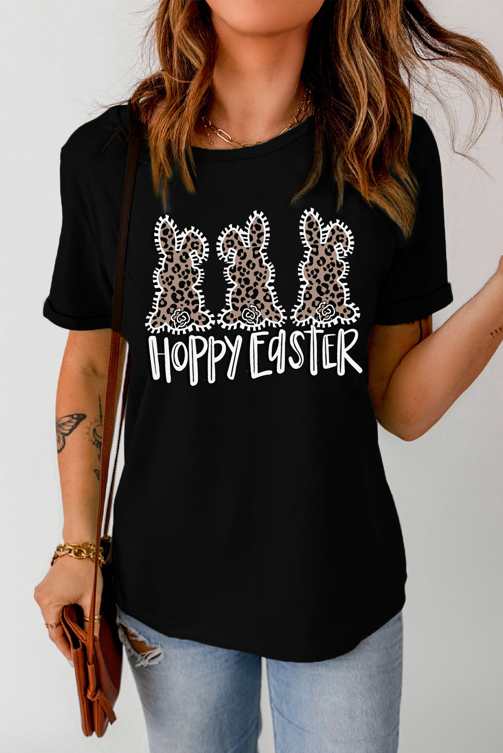 'Hoppy Easter' Leopard Bunny Tee (S-2XL)