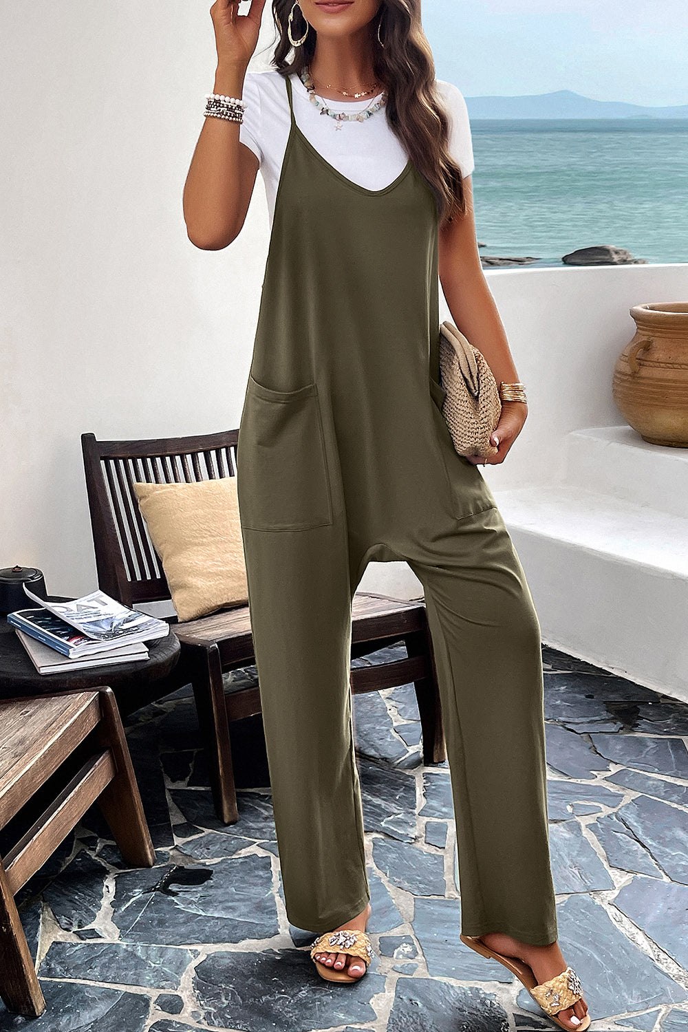 Devine Pocketed Spaghetti Strap Overalls (S-XL - 5 Colors)