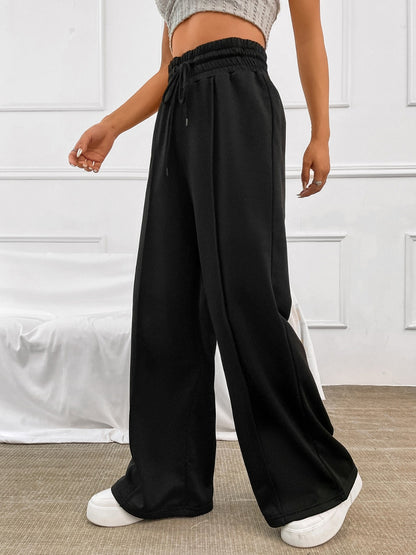 Honey Seam Drawstring Wide Leg Pants (S-2XL - 2 Colors)