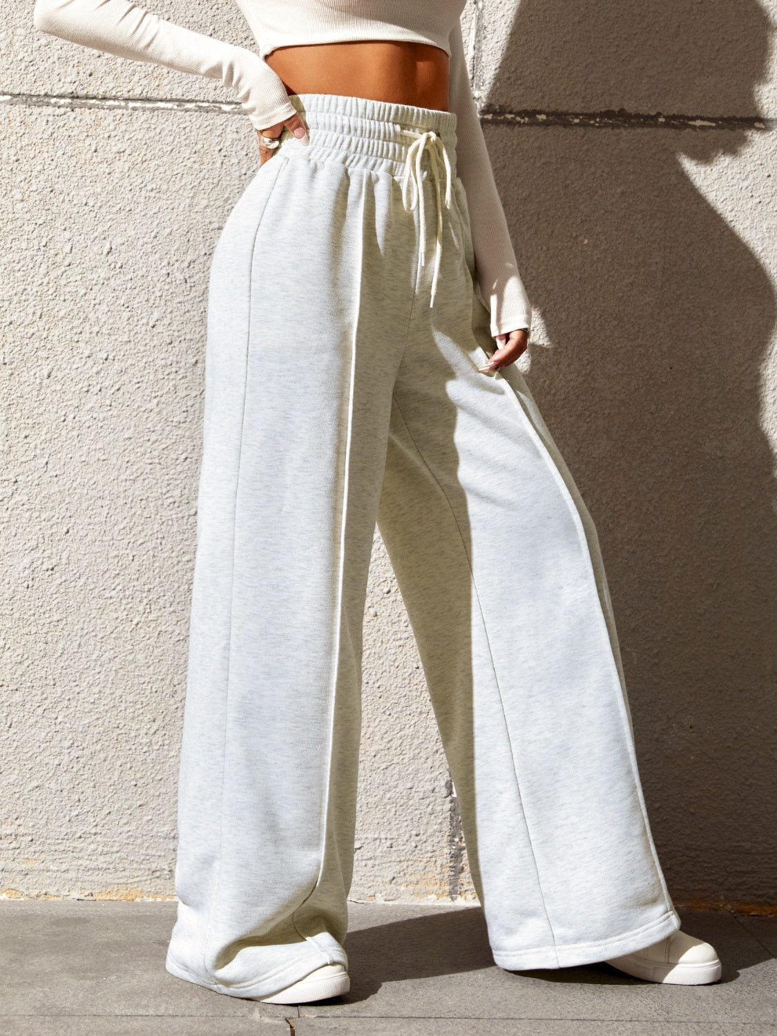 Honey Seam Drawstring Wide Leg Pants (S-2XL - 2 Colors)