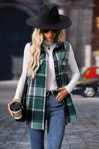 Plaid Button Up Vest (S-2XL - 4 Colors)