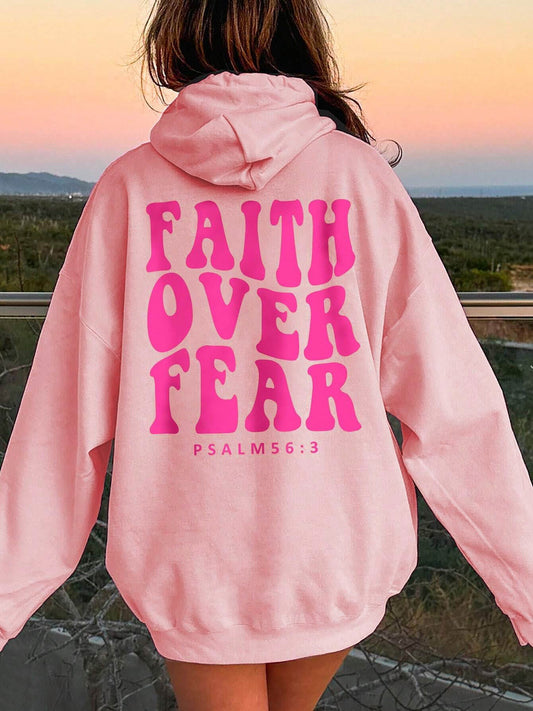 FAITH OVER FEAR Dropped Shoulder Hoodie (S-2XL)