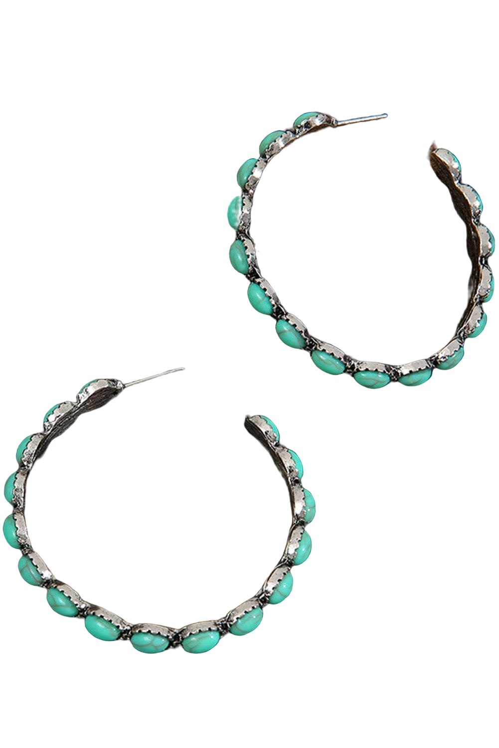 Bonbon Turquoise C Hoop Earrings