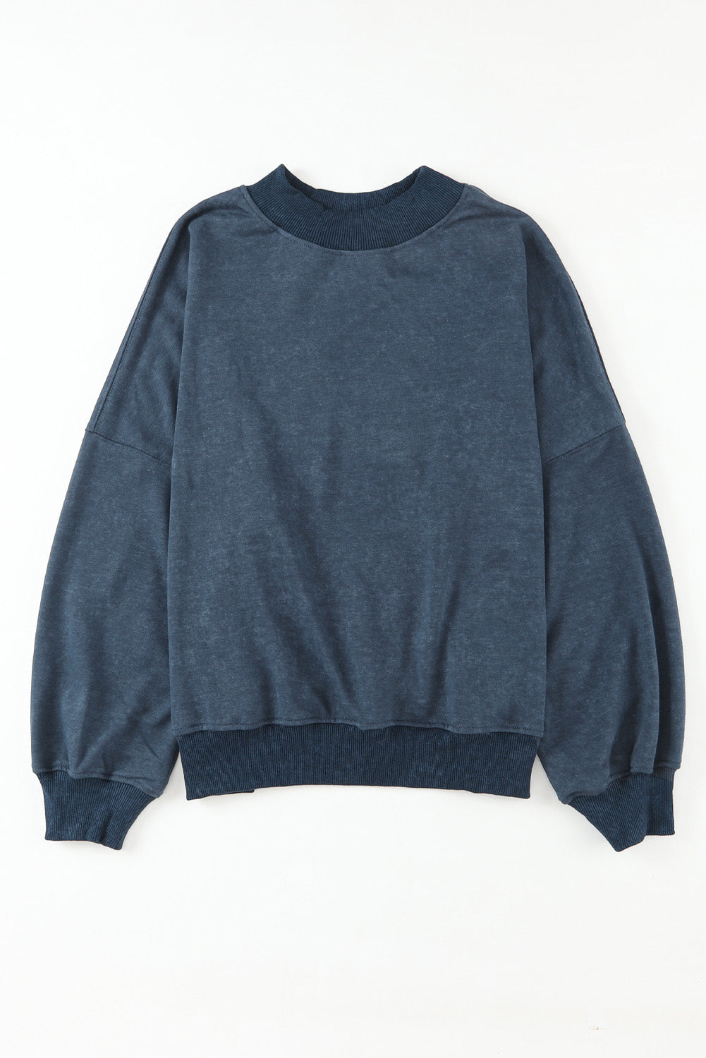 Brown Plain Drop Shoulder Crew Neck Sweatshirt