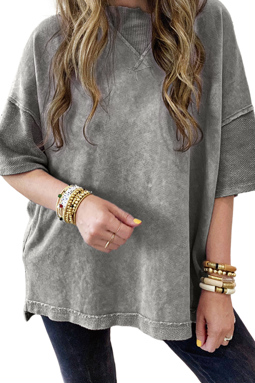 Mineral Wash Exposed Seam Oversized Tee (S-2XL - 3 Colors)