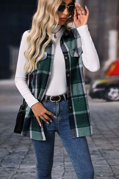 Plaid Button Up Vest (S-2XL - 4 Colors)