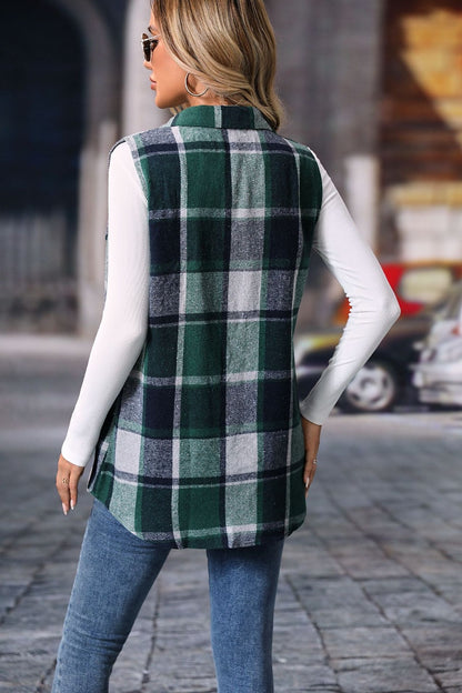 Plaid Button Up Vest (S-2XL - 4 Colors)