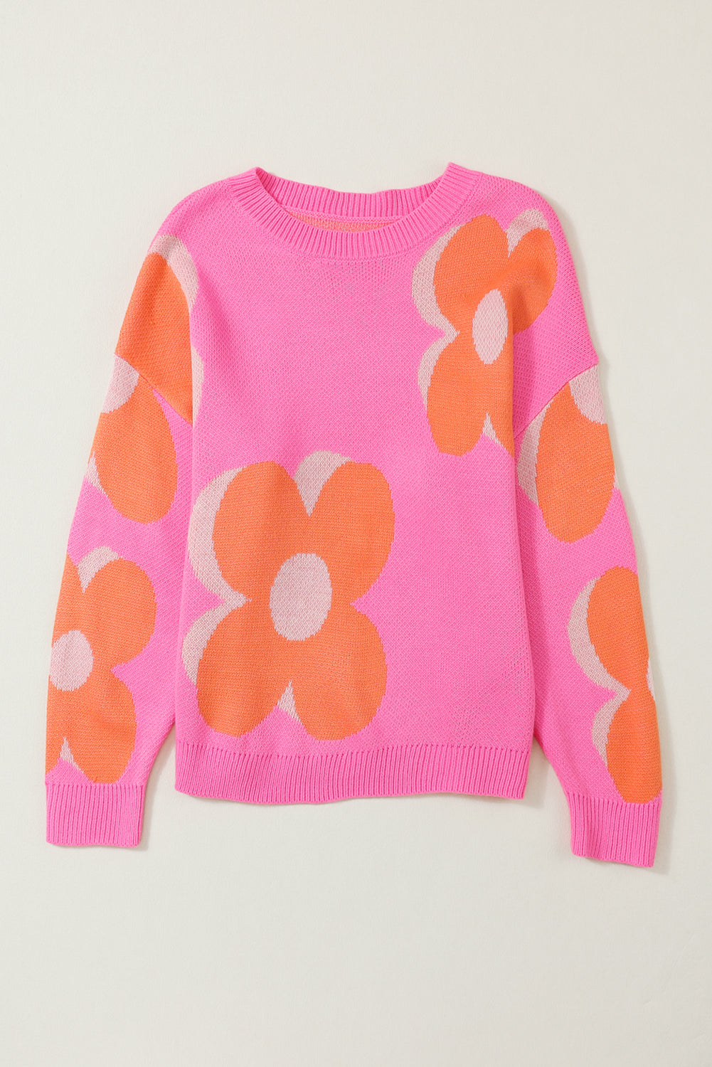 Retro Floral Cable Knitted Sweater (S-3XL - 3 Colors)