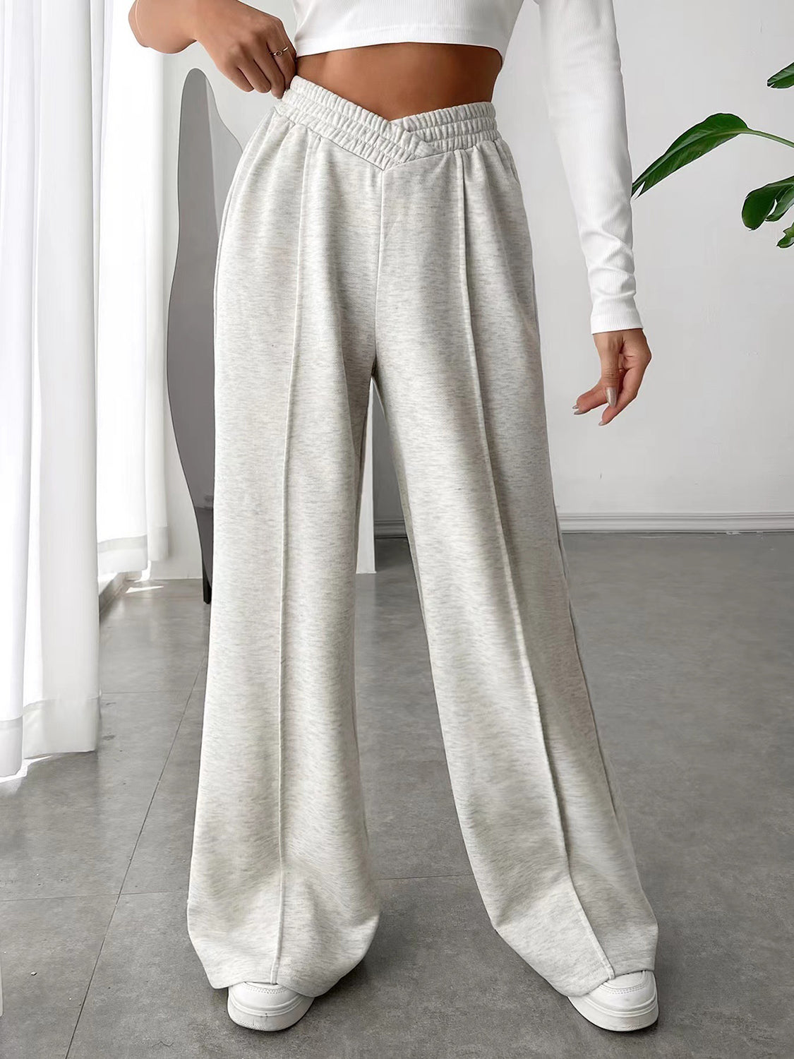 V- Waist Wide Leg Pants (S-2XL - 6 Colors)