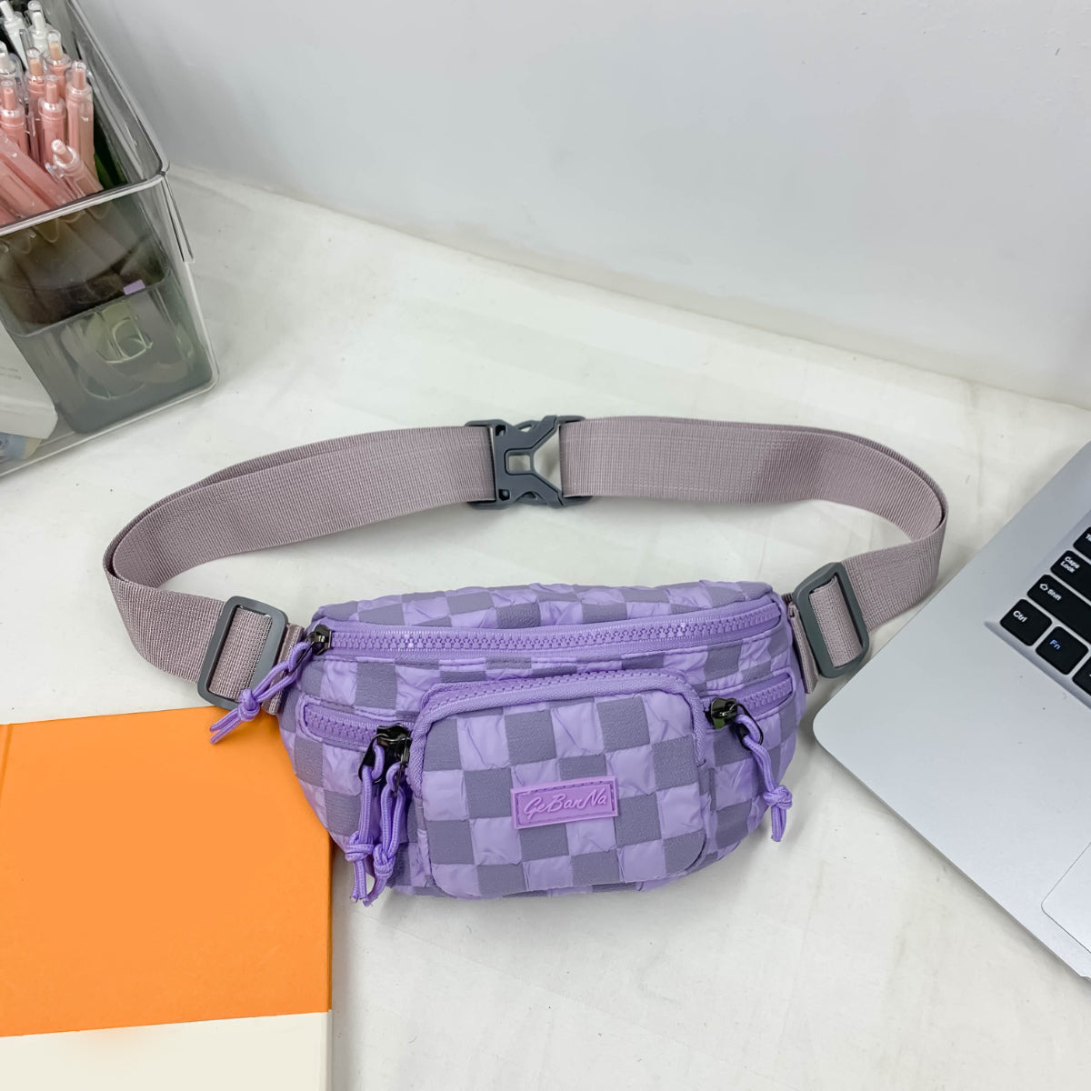 Checkered Adjustable Crossbody Bag (4 Colors)