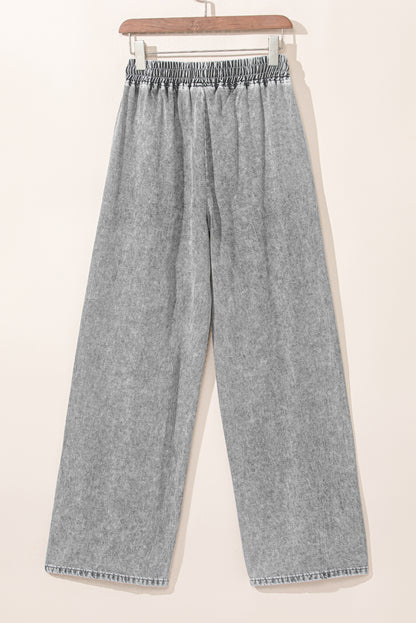 Medium Grey Drawstring Wide Leg Jeans (S-XL)