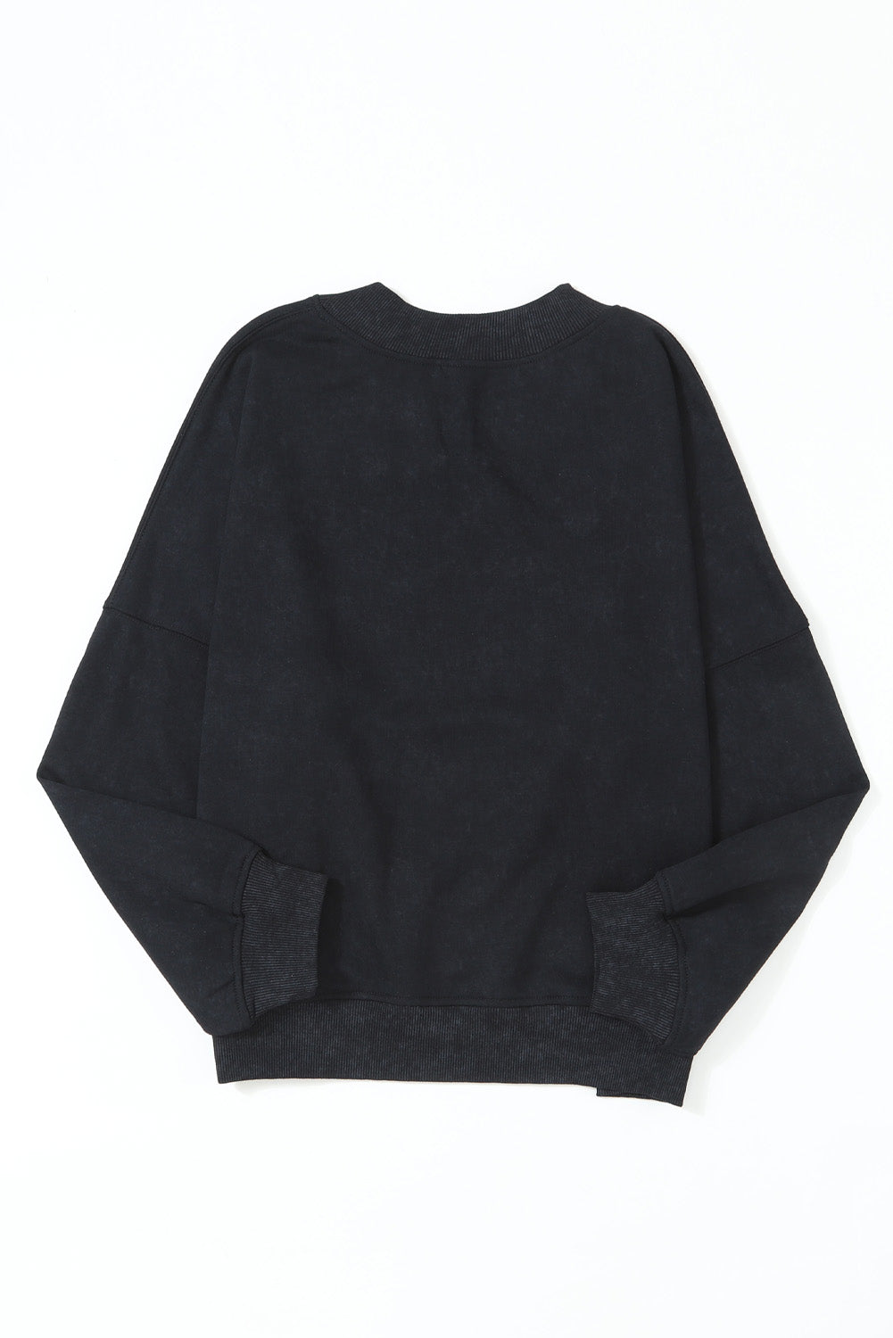 Brown Plain Drop Shoulder Crew Neck Sweatshirt