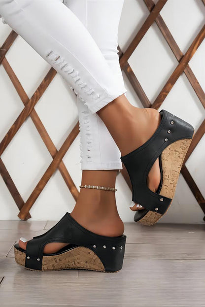 Studded Leather Wedges