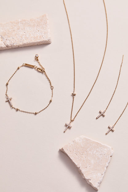 Cross Pave Crystal Pendant Necklace