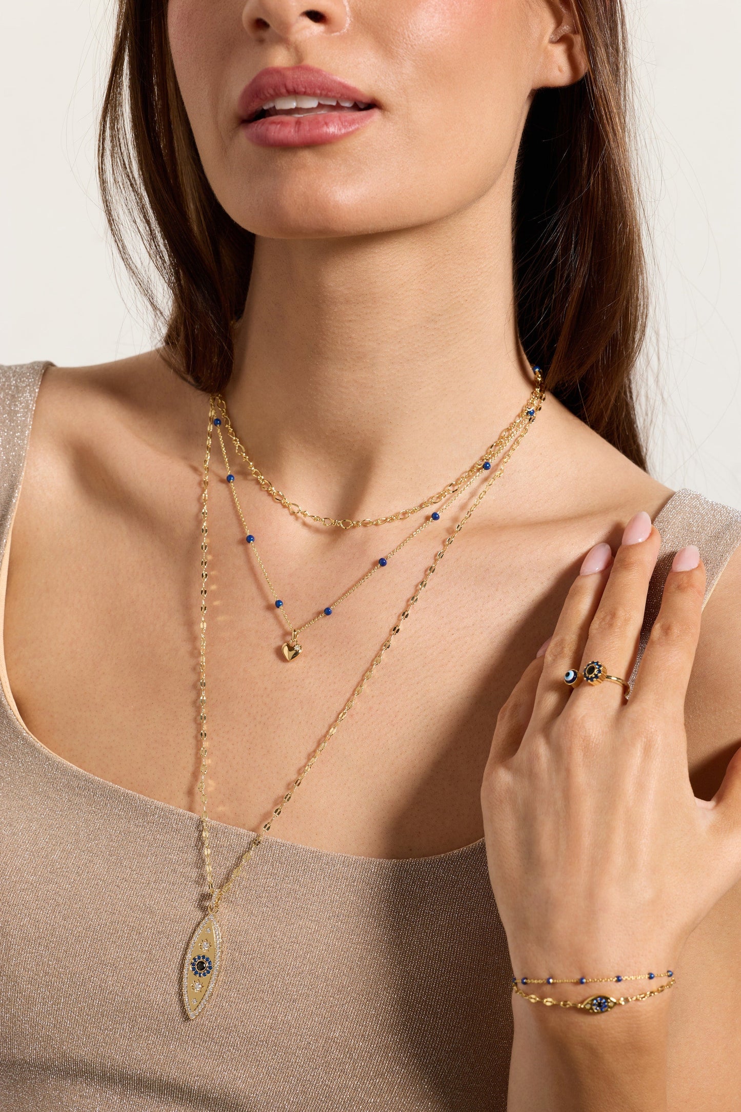 Stacked Evil Eye Necklace