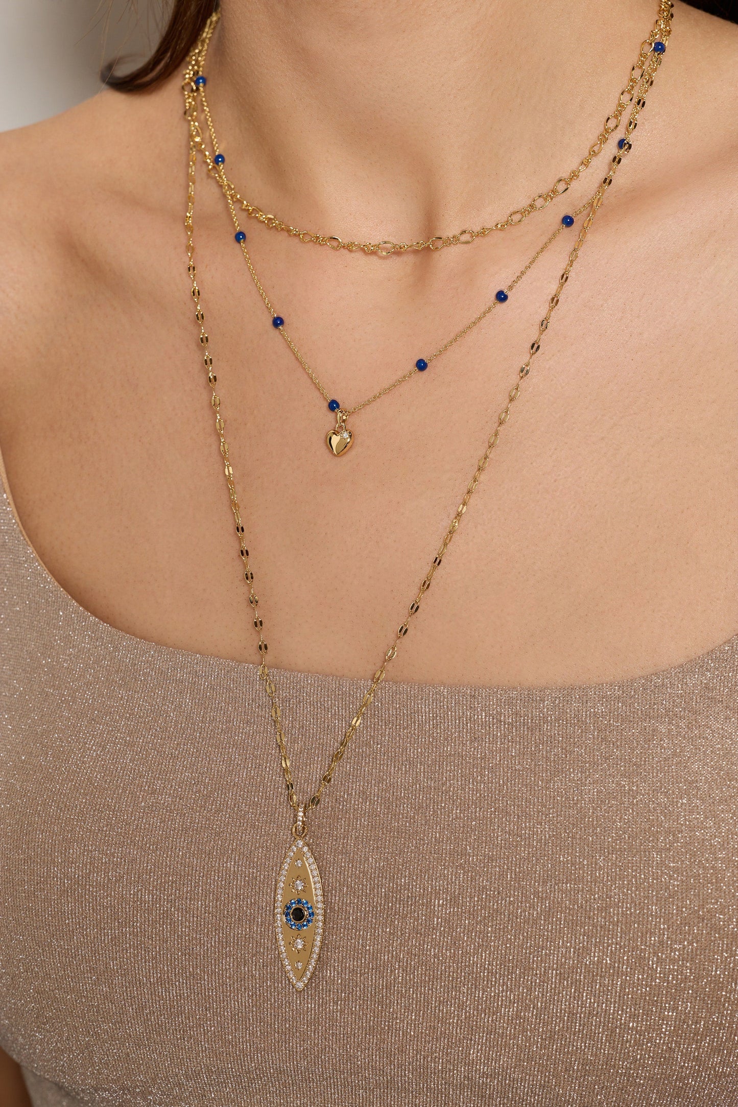 Stacked Evil Eye Necklace