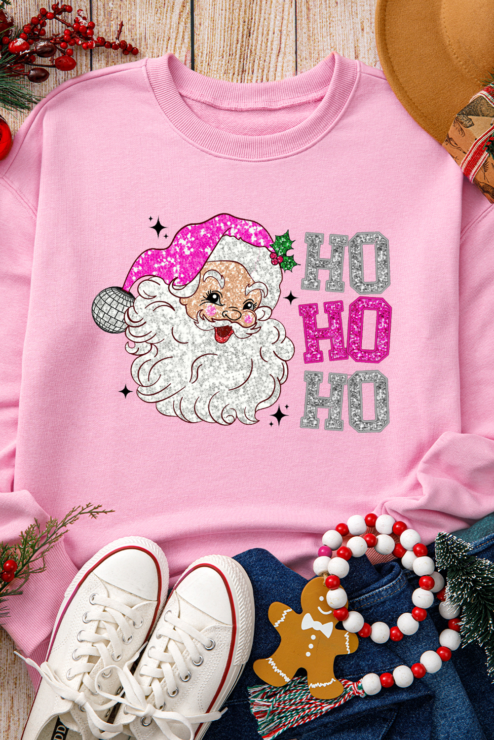 'HO HO HO' Santa Graphic Sweatshirt (S-2XL)