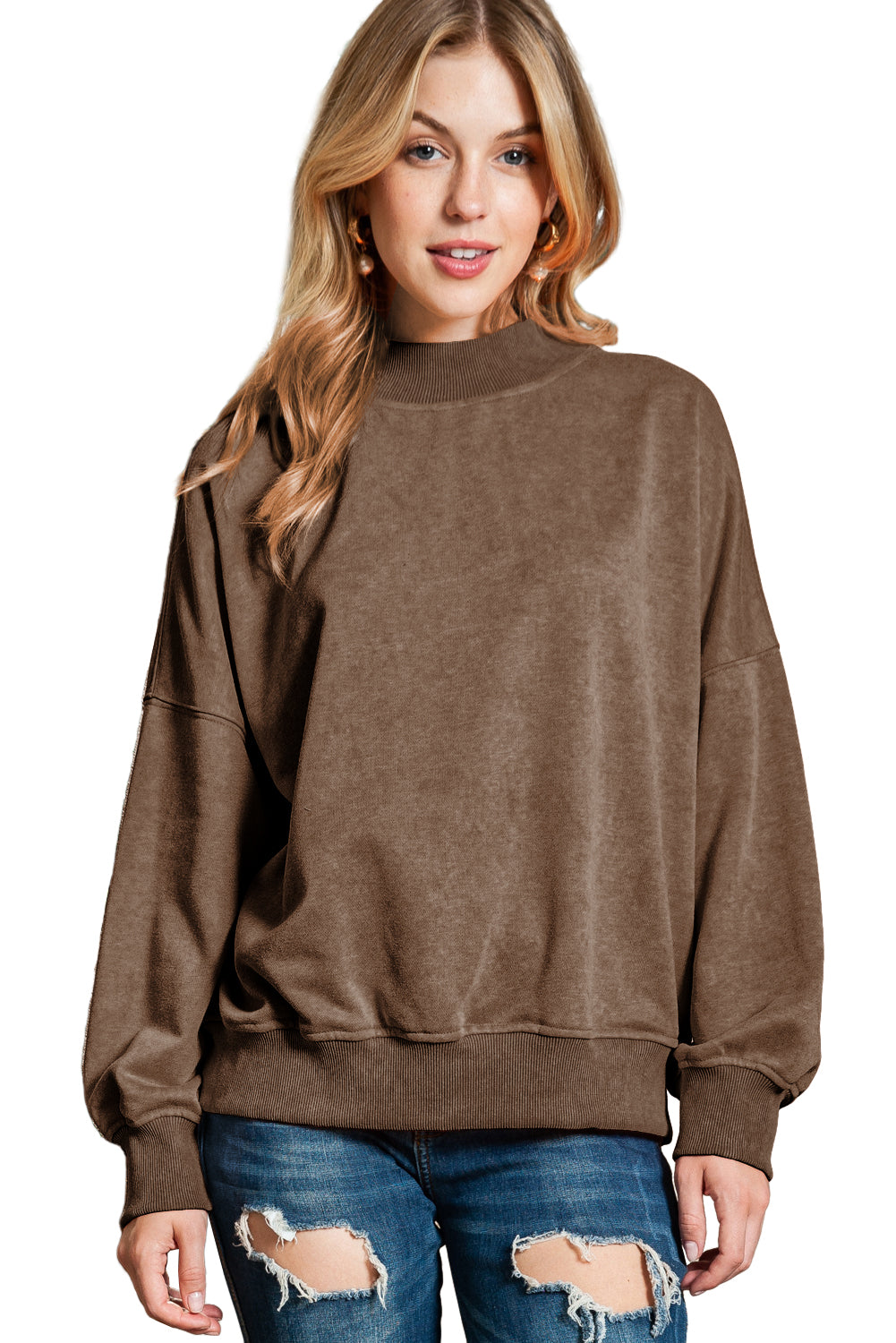 Collegiate Drop Shoulder Crew Neck Sweatshirt (S-2XL - 7 Colors)