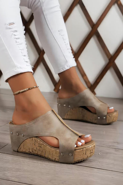 Studded Leather Wedges