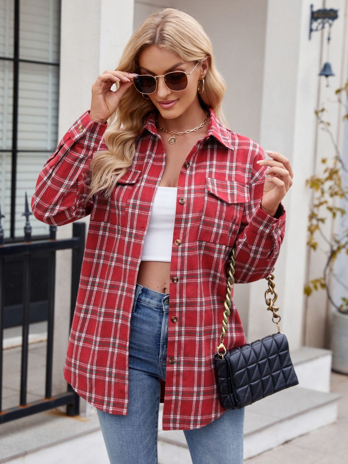 Mandy Plaid Button Up Long Sleeve Shirt (S-2XL - 7 Colors)