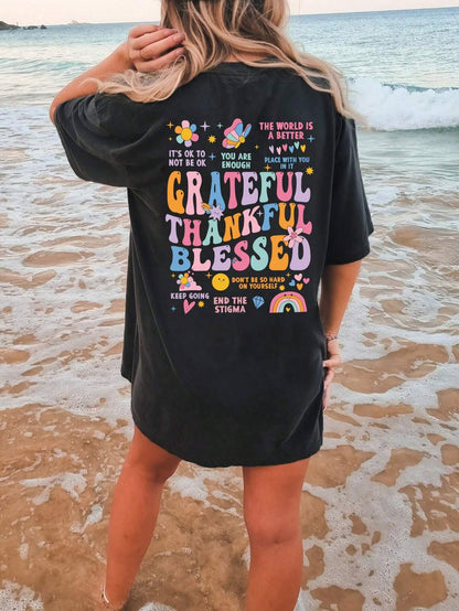 'Grateful Thankful Blessed' Short Sleeve T-Shirt (S-2XL - 8 Colors)