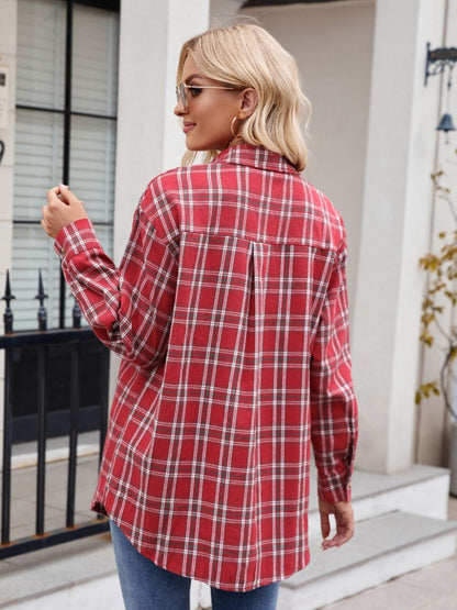 Mandy Plaid Button Up Long Sleeve Shirt (S-2XL - 7 Colors)