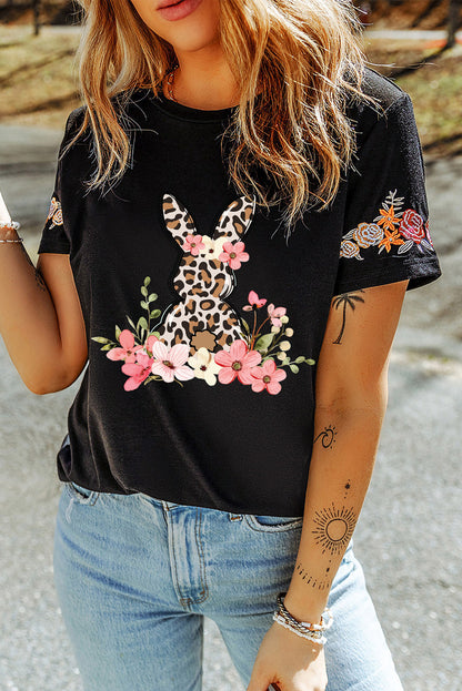 Easter Bunny Floral Graphic Tee (XS-2XL)