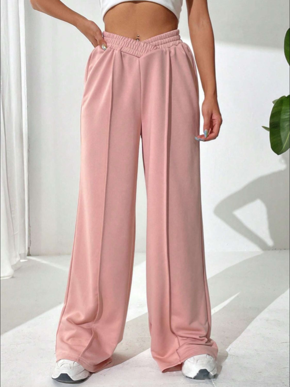 V- Waist Wide Leg Pants (S-2XL - 6 Colors)