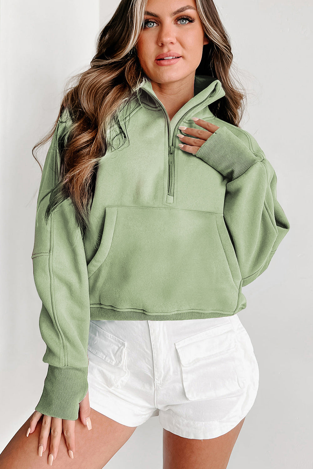 Flamingo Stand Collar Sweatshirt