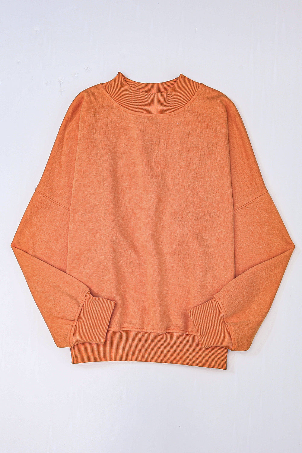 Brown Plain Drop Shoulder Crew Neck Sweatshirt