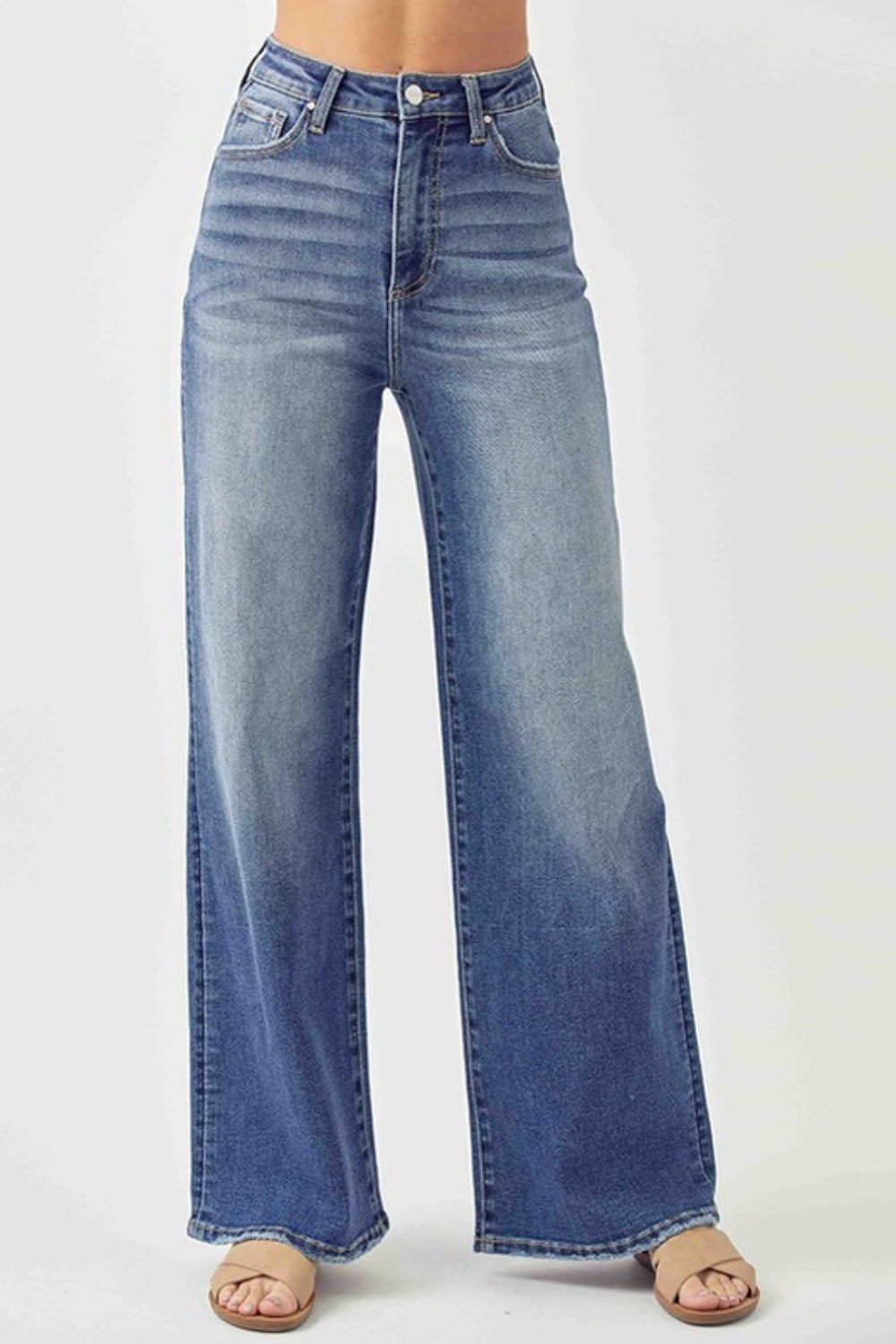 Risen High Rise Wide Leg Jeans (0-15)