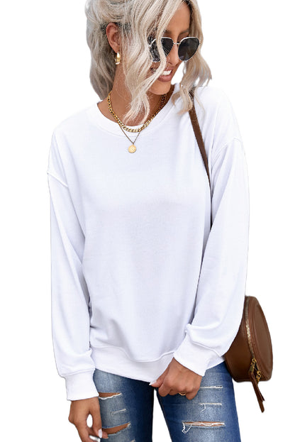 Blank Solid Knit Crew Neck Long Sleeve (S-2XL - 2 colors)