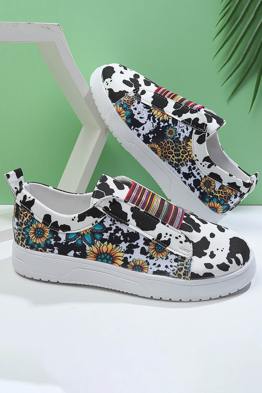 Multi-Animal Print Serape Sneakers