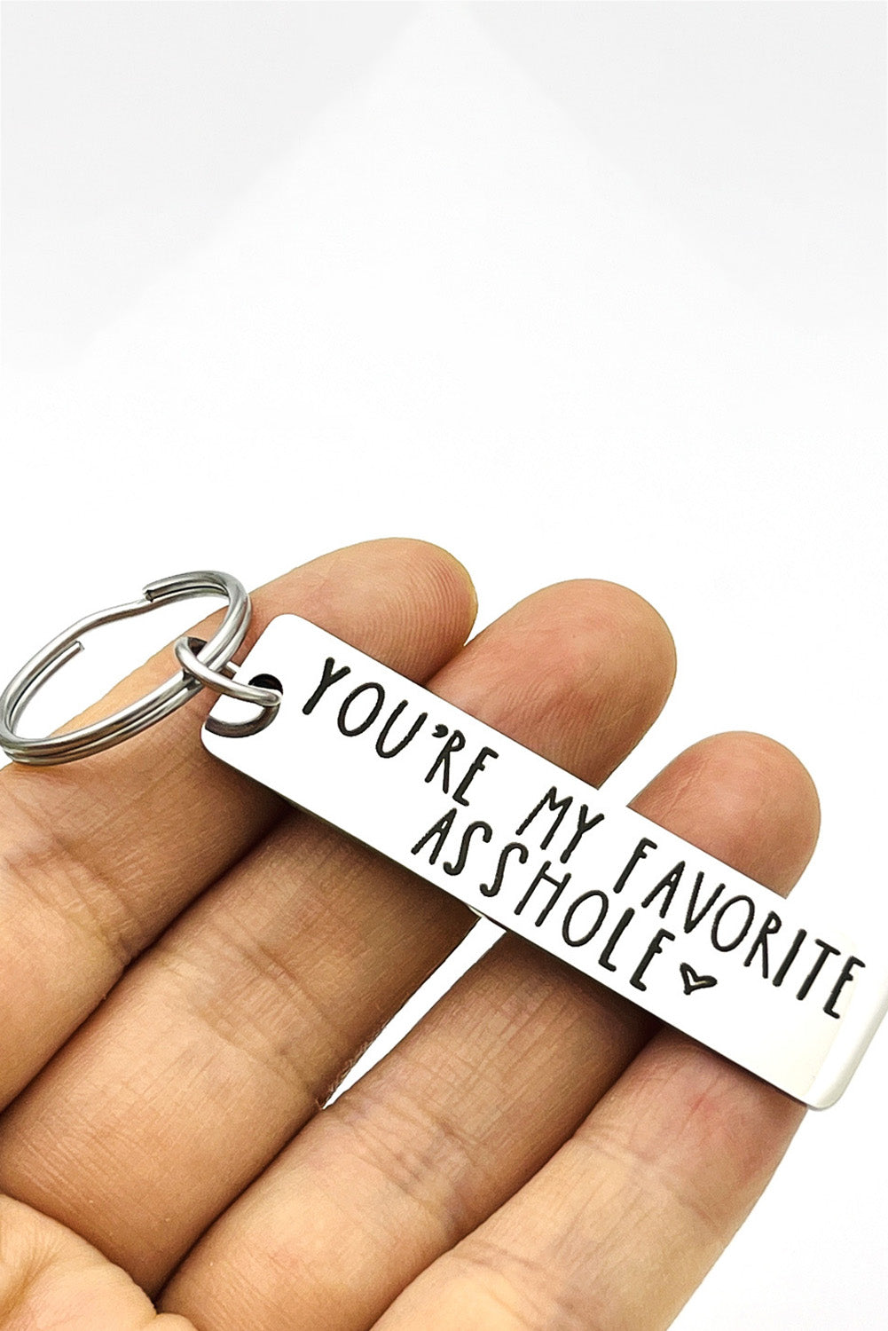 'My Favorite A**hole' Lettered Stainless Steel Keychain