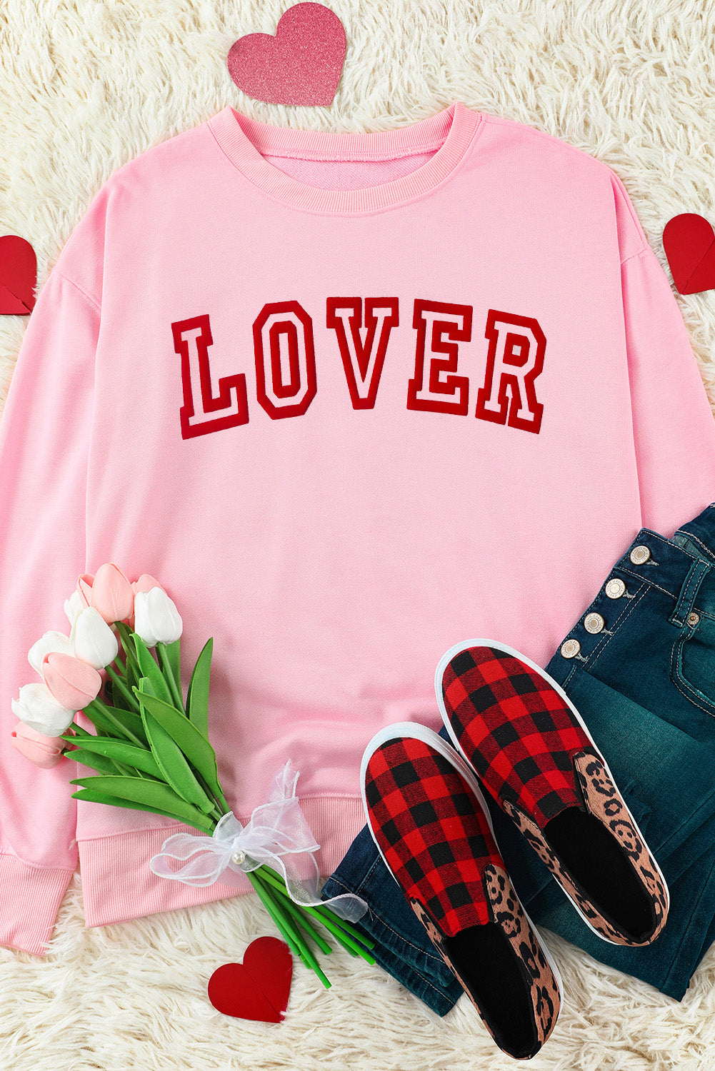 Pink LOVER Crewneck Sweatshirt (S-2XL)