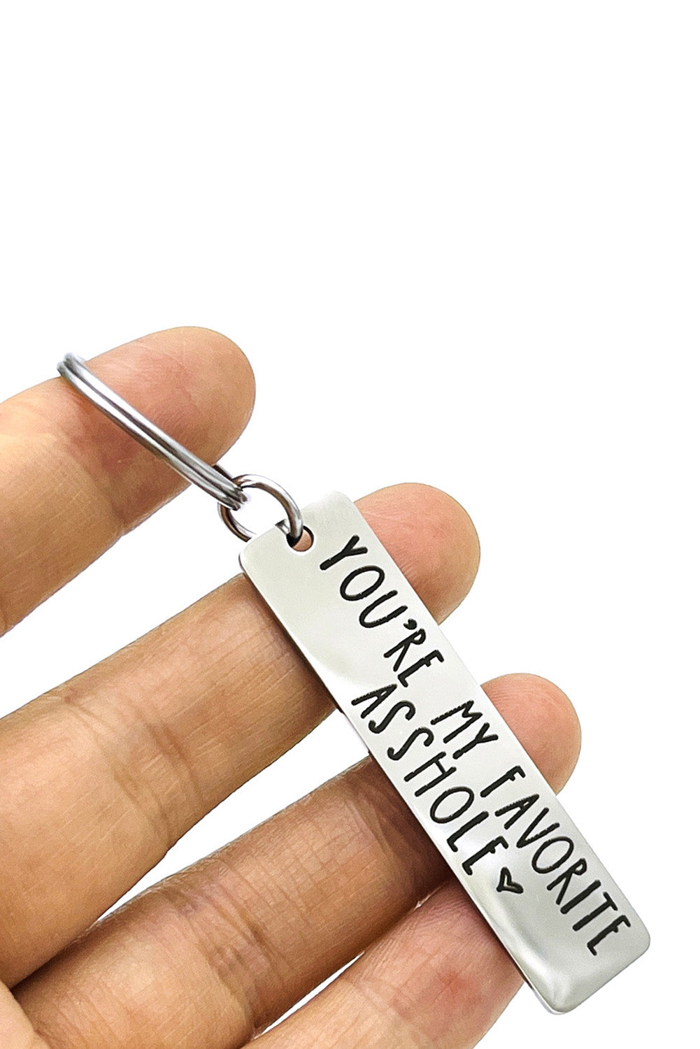 'My Favorite A**hole' Lettered Stainless Steel Keychain