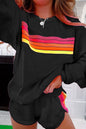 Colorful Striped Long Sleeve + Shorts Set (S-3XL - 4 Colors)