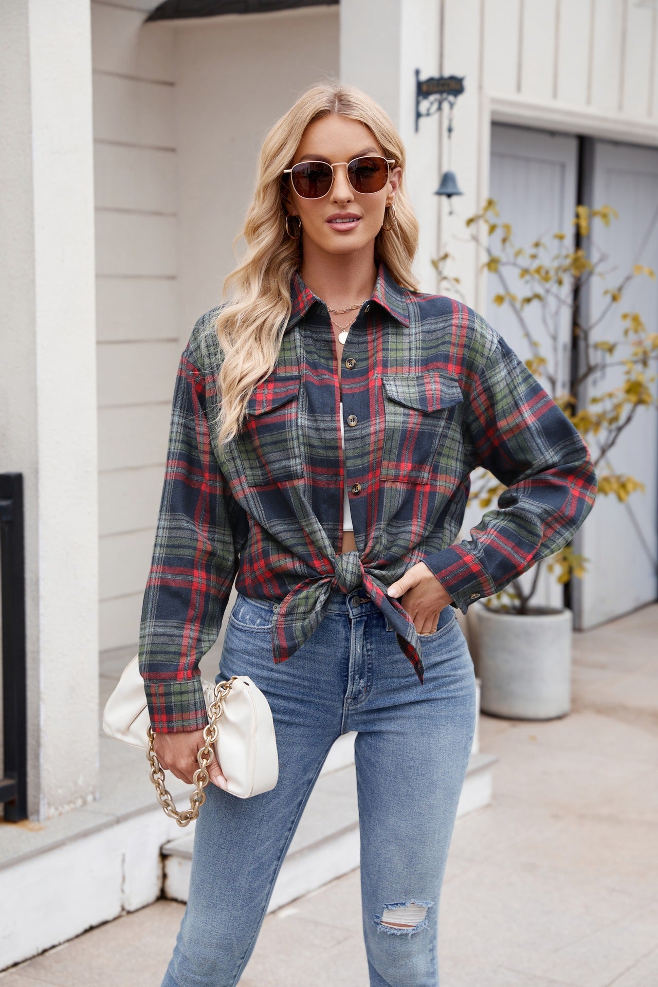 Mandy Plaid Button Up Long Sleeve Shirt (S-2XL - 7 Colors)