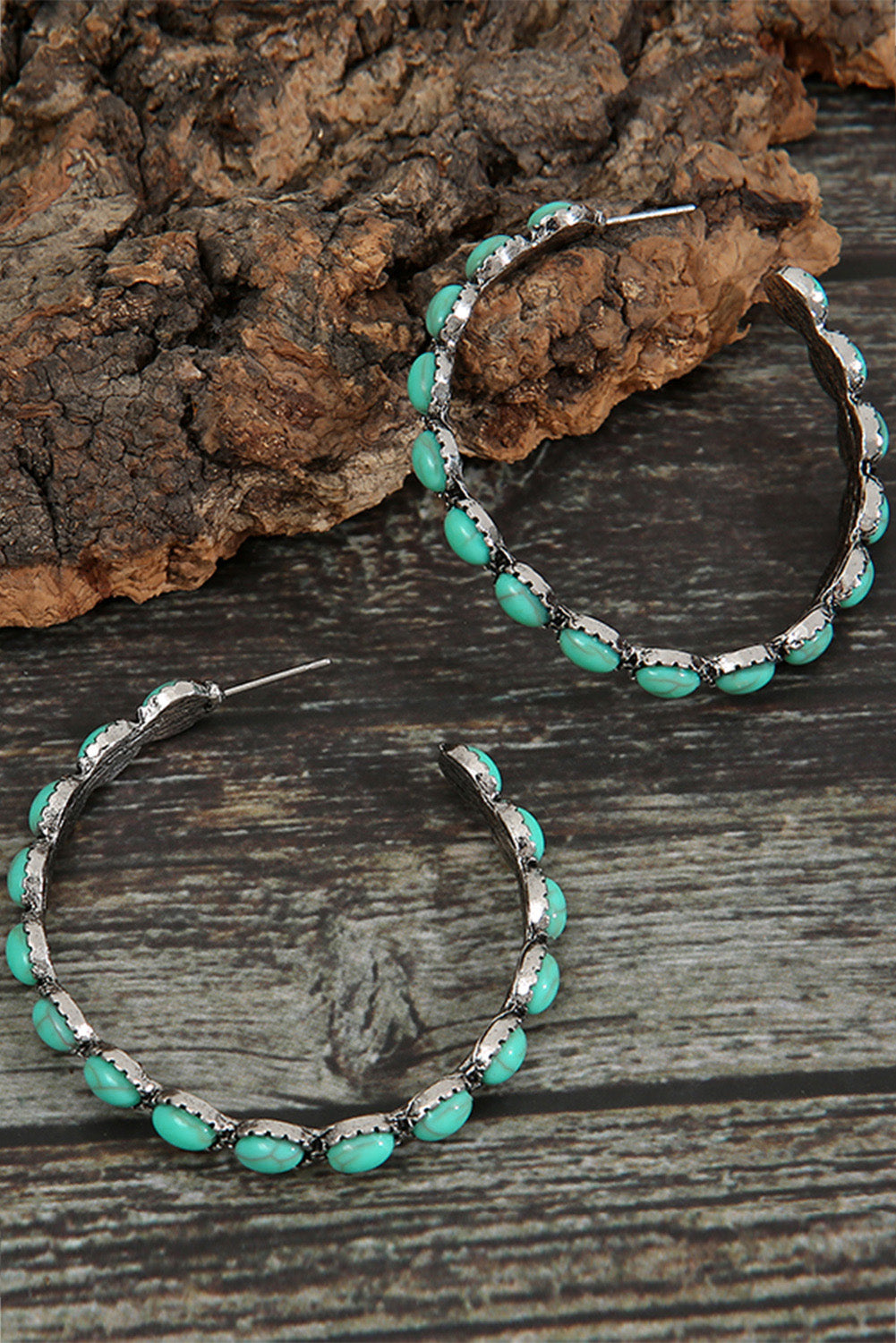 Bonbon Turquoise C Hoop Earrings