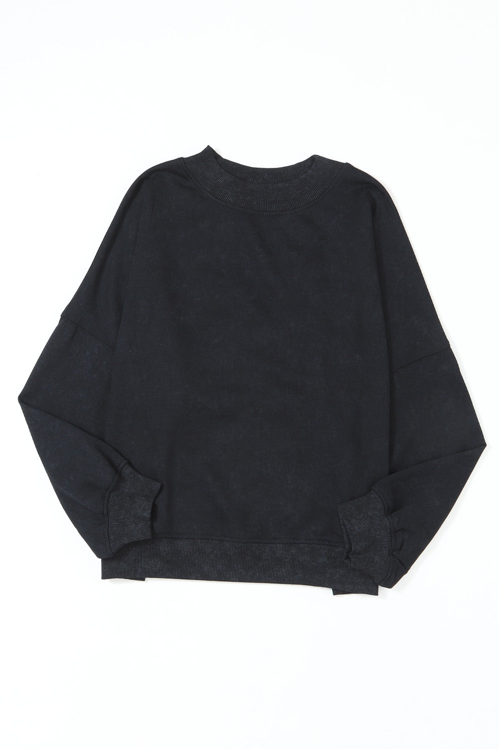 Brown Plain Drop Shoulder Crew Neck Sweatshirt